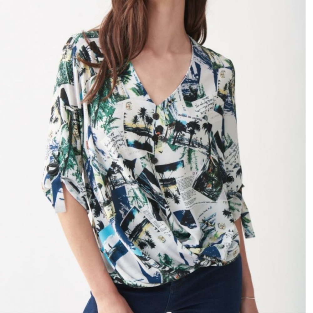 Joseph Ribkoff tropical print top